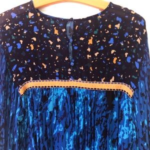 Bl^NK Blouse Large Blue Print